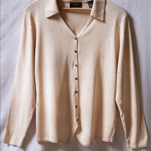 Vintage Tan Silk4Golf Pointelle Cardigan